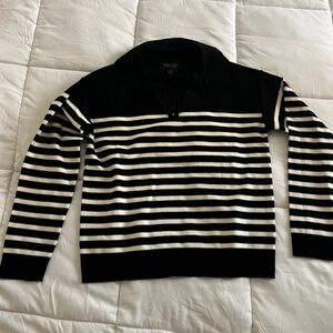 Truth by Republic Black Polo sweater with white Stripes
